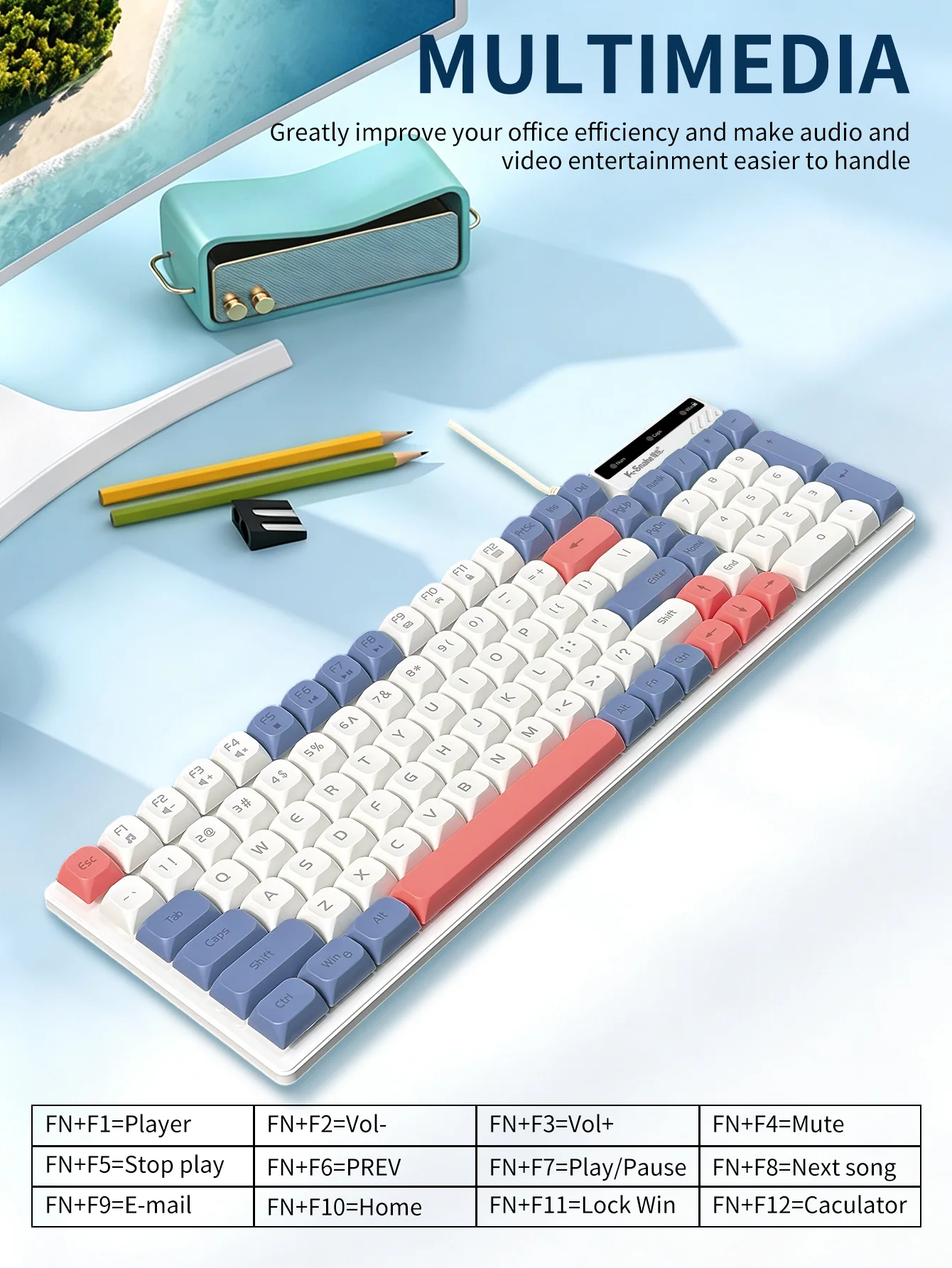 Teclado con cable de bloques d - Gaming Keyboard Non Mechanical reseña y precio