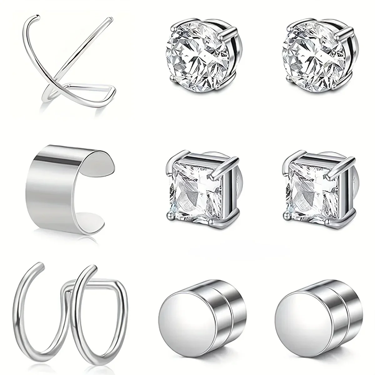 Boucles d'oreilles magnétiques en acier inoxydable pour hommes et femmes, 2 pièces, Clips d'oreille Non Piercing, manchettes d'oreille, bijoux, Cartilage Helix, cerceau