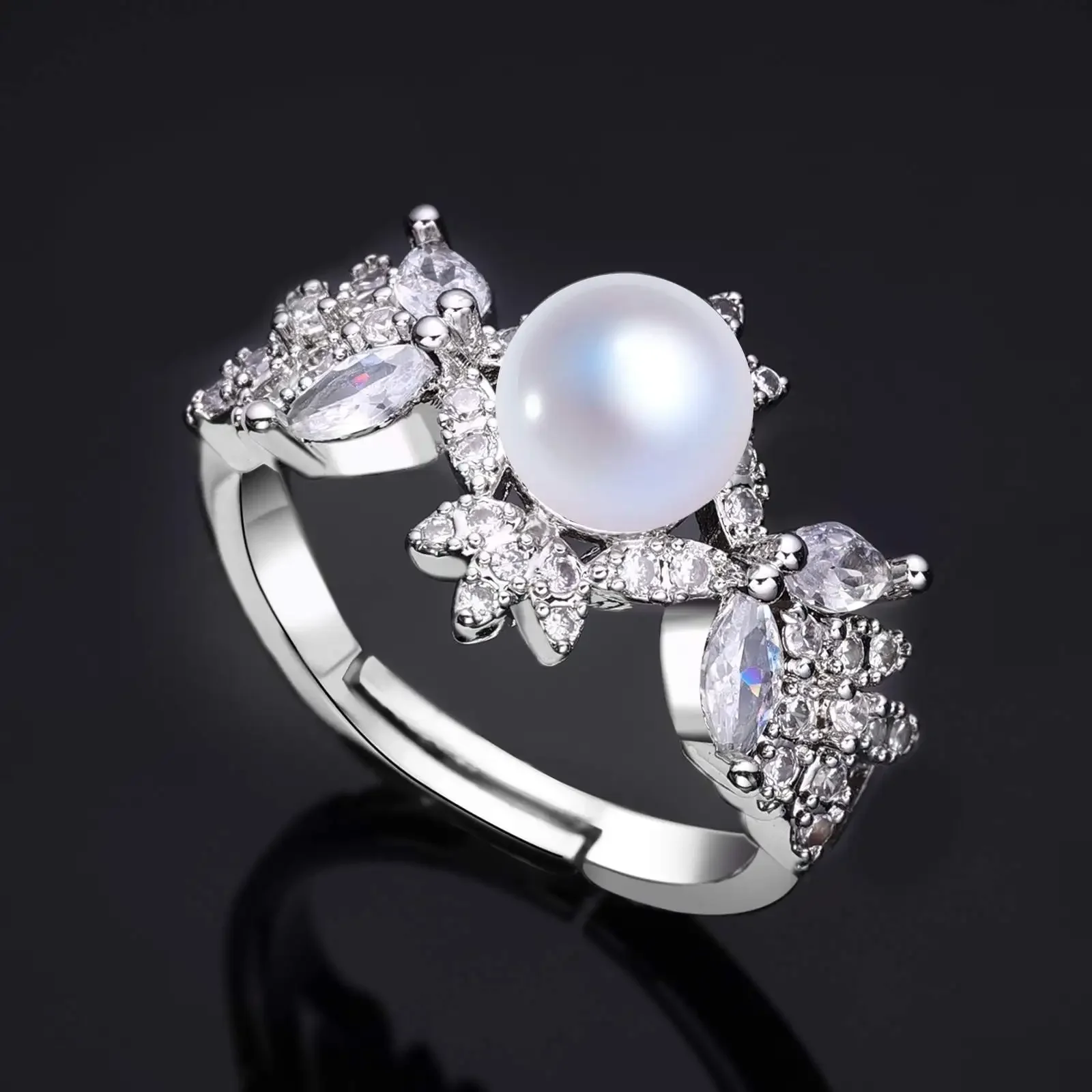 

Новинка 2023 года, комплект из 4 предметов с жемчугом и цирконием для невесты, женские украшения для вечеринок, комплект свадебного ожерелья с кристаллами CZ в Дубае и Нигерии