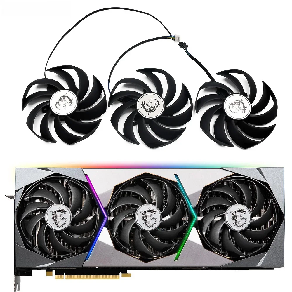 Wentylator karty graficznej 95MM PLD10010S12HH 3080Ti do MSI GeForce RTX 3070 3080 3090 3070 Ti SUPRIM X Tow Wentylator chłodzący kartę graficzną — zdjęcie 2