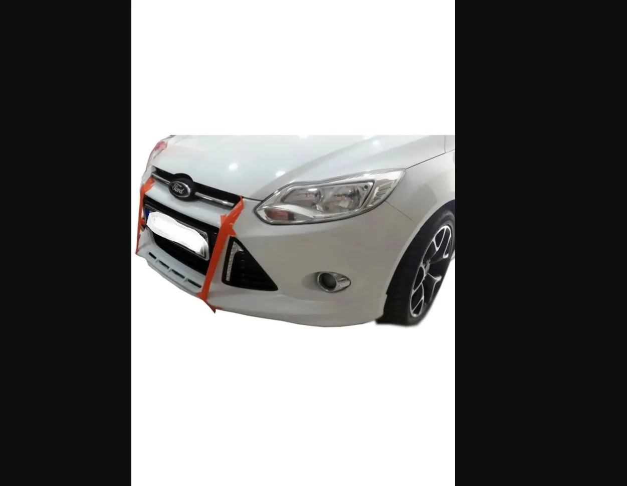 For Ford Focus 3 Hb (2012-2015) Front Bumper Attachment (plastic) - Front Lip -Body Kit  Chrome Wing Stylish Racer Rocker Flap