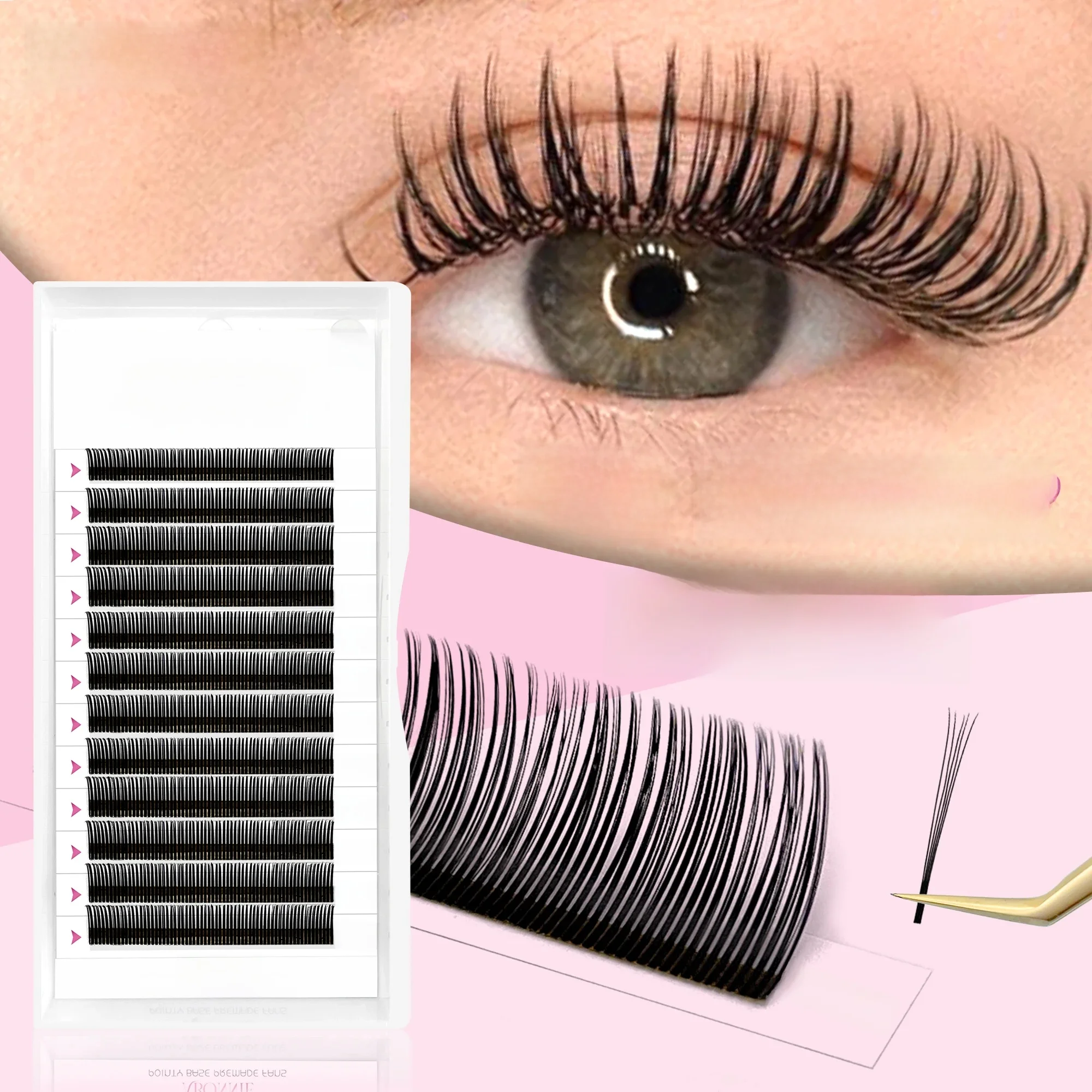 ABONNIE Schwarz Braun 5D Blumen Spikes Fee Falsche Wimpern Individuelle Easy Fans 5D Blumen Volumen Wimpernverlängerungen