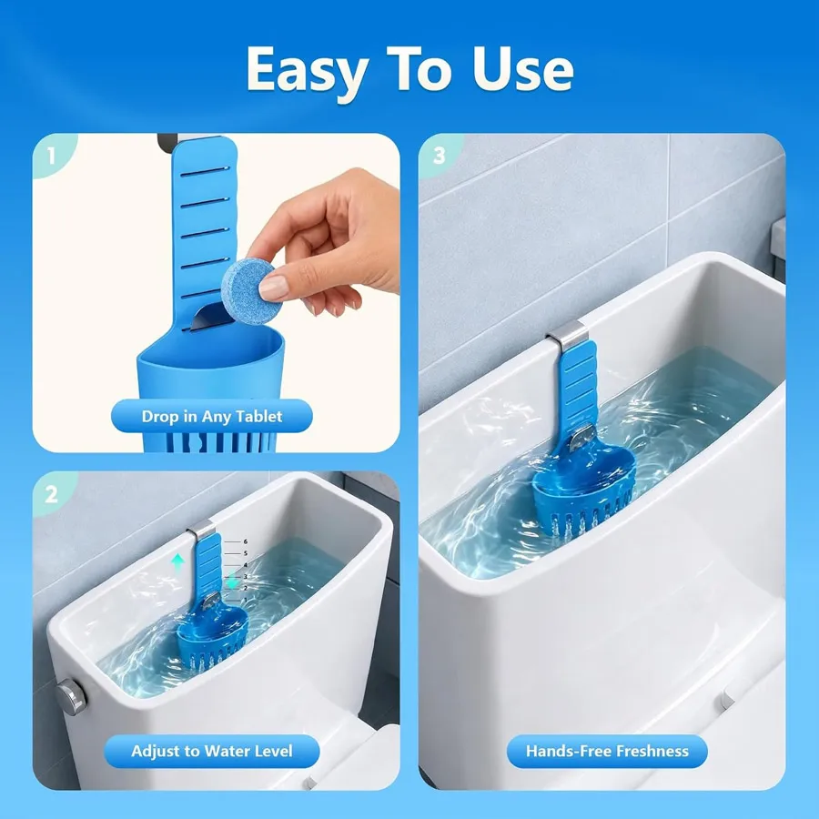 2/1 Stück Silikon-Toilettentank-Tablettenhalter Vielseitiger WC-Reiniger und Geruchsneutralisierer zum Aufhängen – Detail 4
