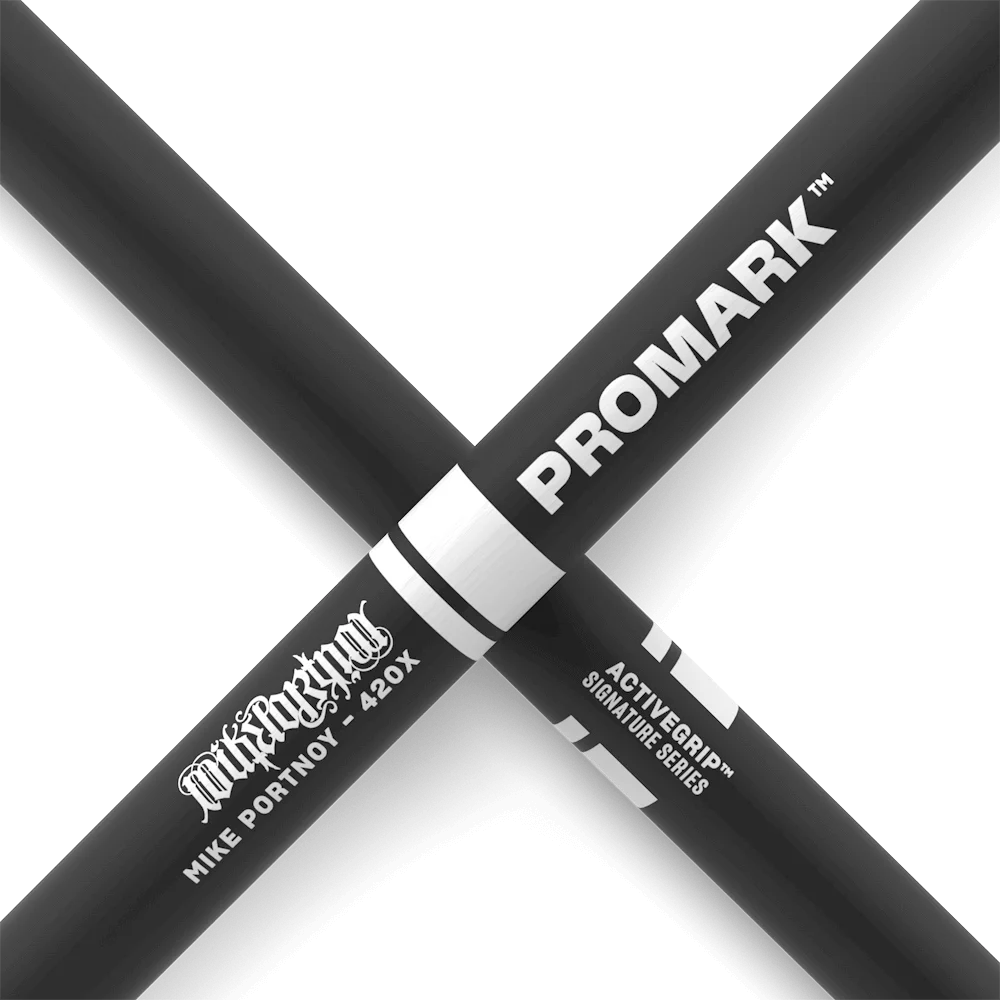Promark by D\'addario TXMP420XW-AG Mike Portnoy Signature ActiveGrip 420X Hickory Oval Tip Drumsticks