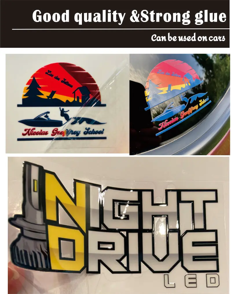 Nach 3D UV Transfer Aufkleber Auto Etiketten Farbe Abziehbilder Personalisierte Marke Logo Name Pegatinas Kawai DIY Selbstklebende Wasserdicht – Detail 2