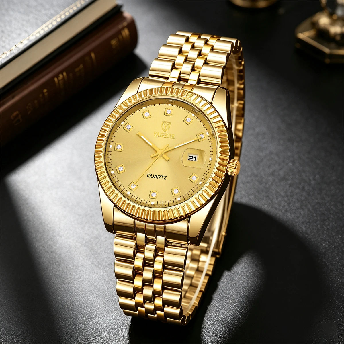 Casual Dual Calendar Time Display Men's Stainless Steel Quartz Watch, Suitable for Casual and Luxurious Occasions, Simple Style, Work Trips, Holidays, Parties, and Various Other Occasions