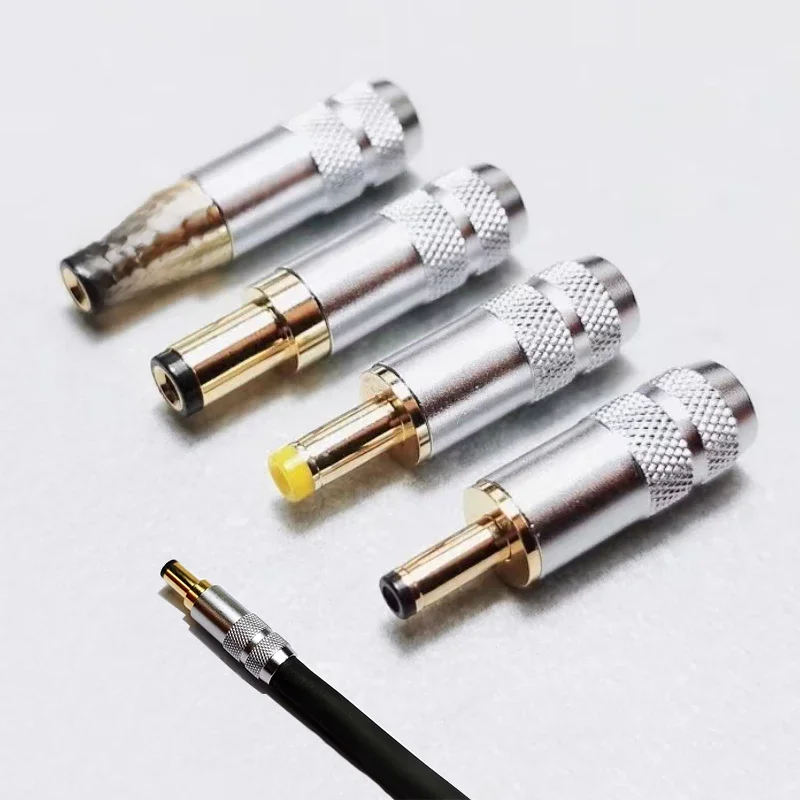 Wysokiej jakości miedziane złoto 5,5 x 2,5 5,5 x 2,1 4,0 x 1,7 3,5 x 1,35 mm DC Power Jack Wtyczka męska Metalowe złącze Adapter — zdjęcie 2