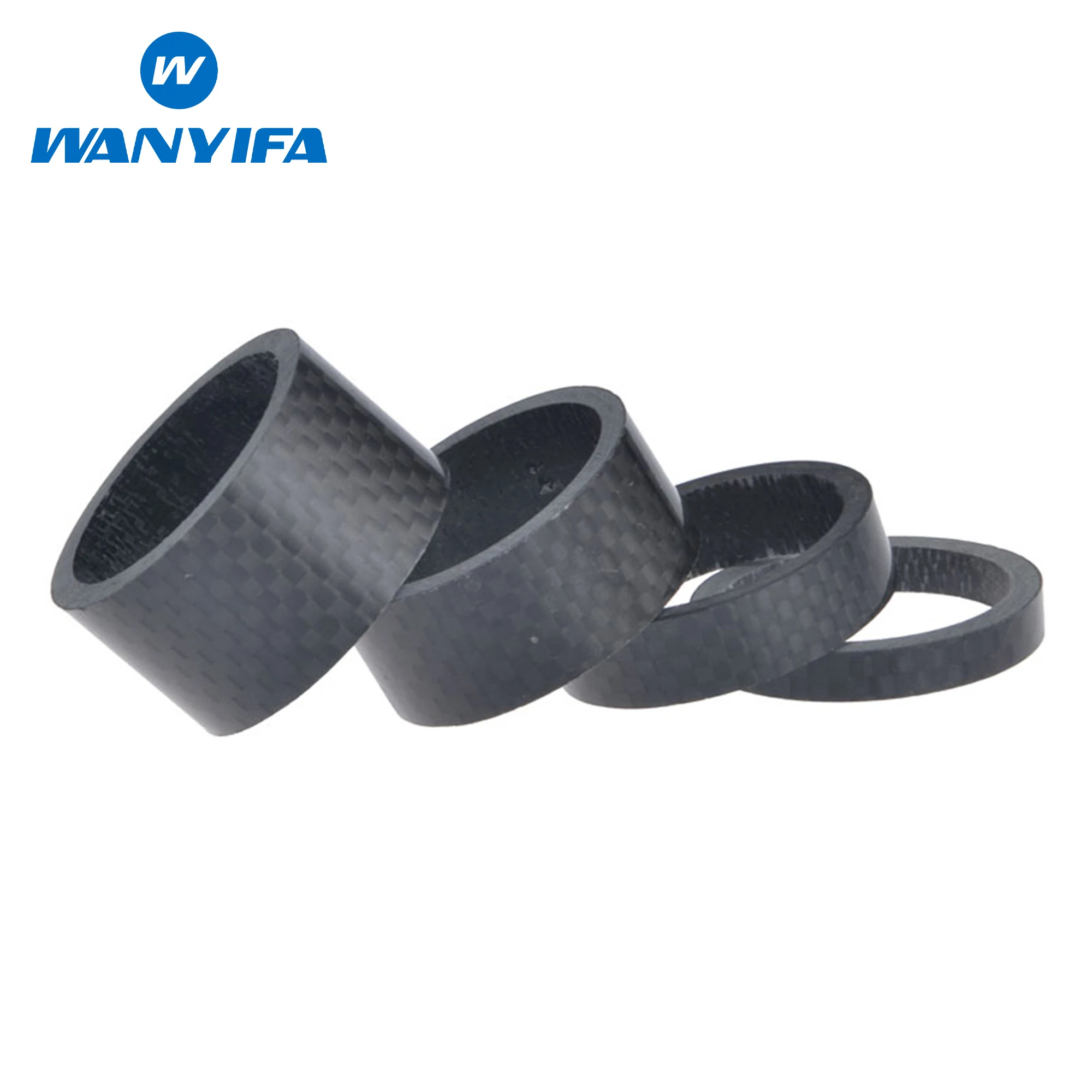 Wanyifa Matte Carbon Fiber Bike Headset Spacer Lightweight Bicycle Fork Gasket Washers 5/10/15/20/25/3035/40/45/50/55.../200mm