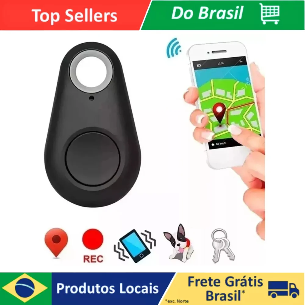 Mini Chaveiro iTag Rastreador Bluetooth Localizador Anti-Perda para Carro, Animais, Chaves, Bolsas e Carteiras