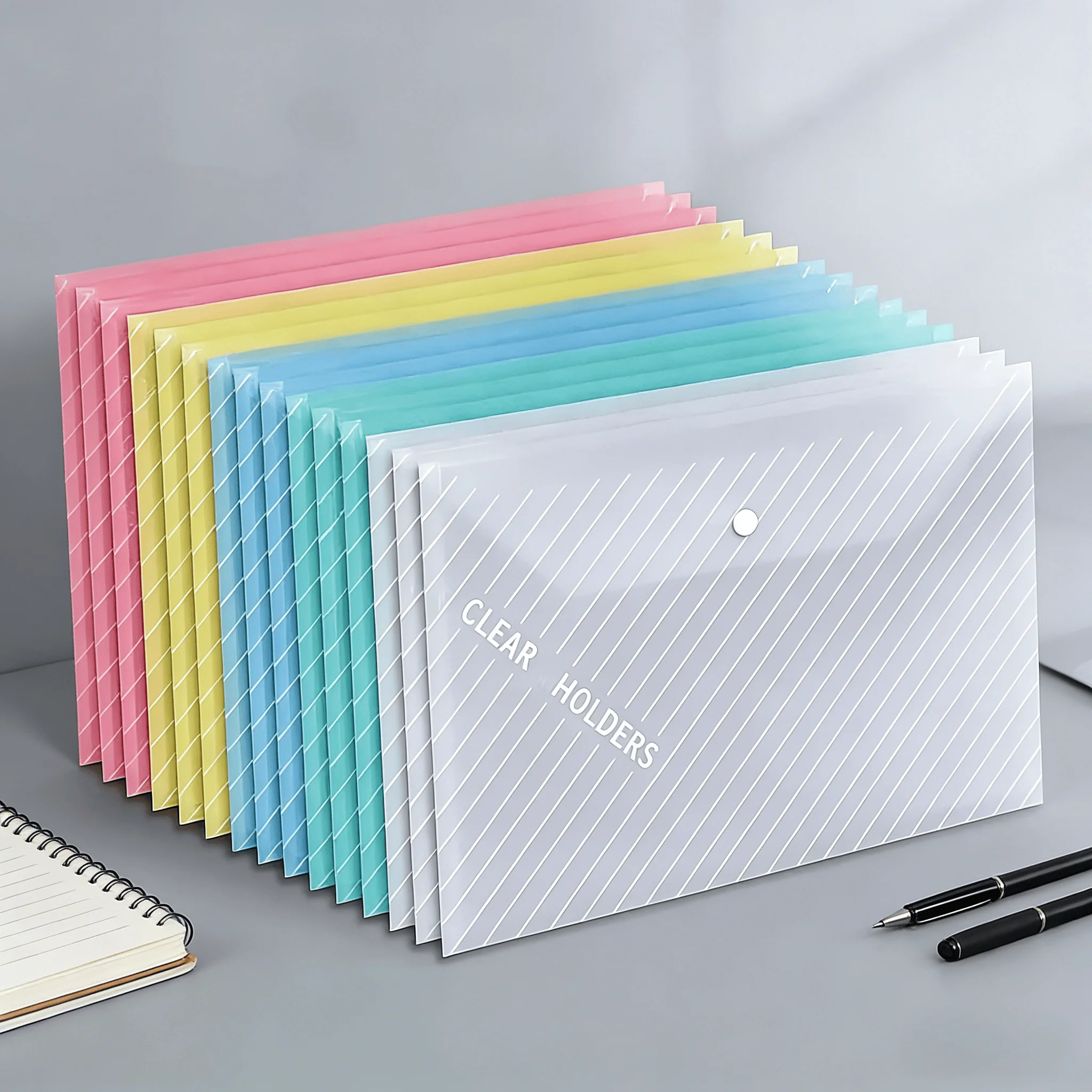 Vibrant 5-Set A4 Paper Folders, Multi-Pocket Organizer for Learning & Office Work