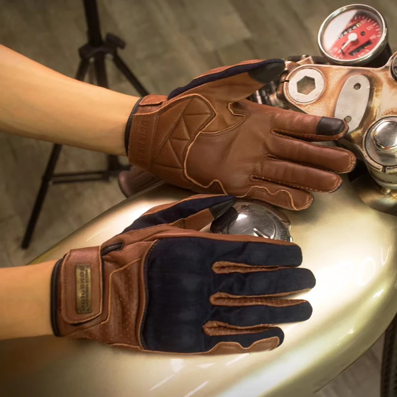 

UGLYBROS Ретро мотоциклетные перчатки с полным пальцем, дышащие перчатки с сенсорным экраном для мужчин и женщин, перчатки для езды на мотоцикле, мотокросс, мотогоночный велосипед