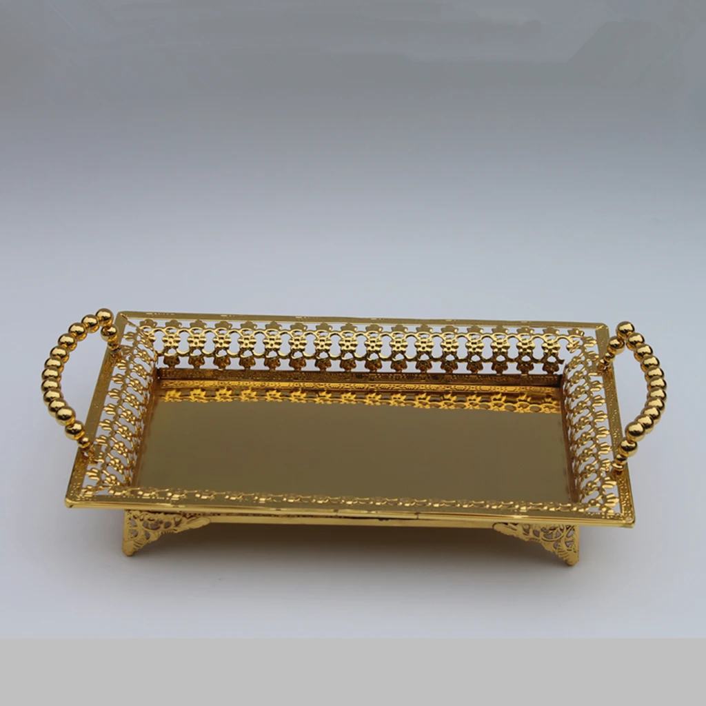 Multifunctional Food Tray Container Display Tray with Handle Table Organizer for Cookies Cupcake Display Stand Fruit Tray