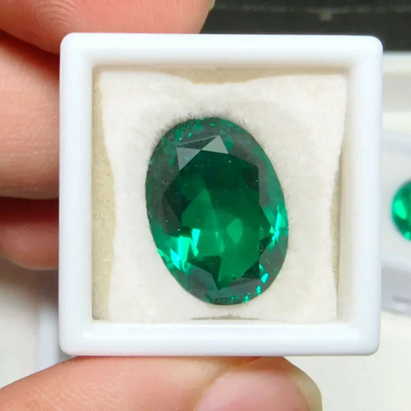 

Pretty Nano Emerald Gemstone 13x18mm Oval Cut Large Size VVS Loose Gemstone for Jewelry Making/Collection/Setting Stone