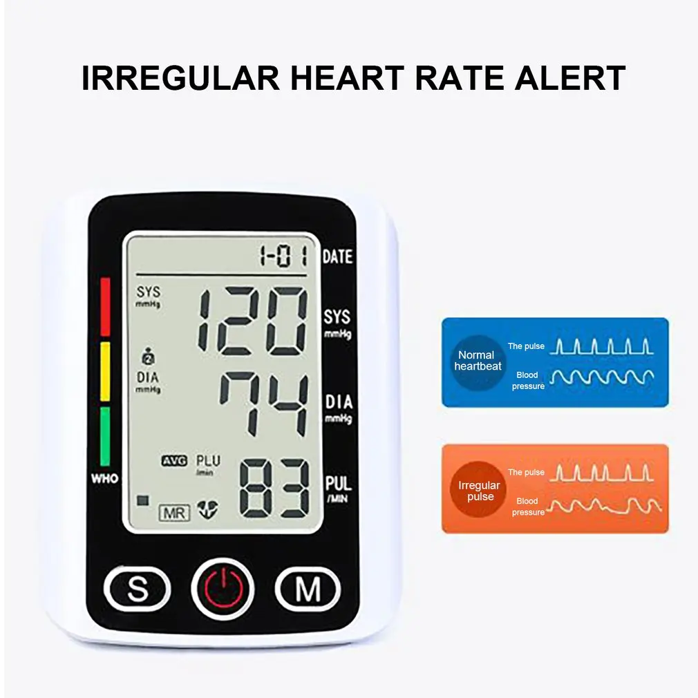 Professional Medical Portable Arm Blood Pressure Monitor Automatic Tonometer Digital Tensiometer Heart Rate Monitor Home Devices