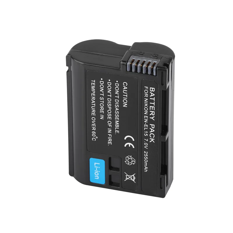 Imagem -02 - Bateria da Câmera para Nikon 2550mah Dixsg En-el15 Enel15 El15 El15 Nikon z5 z6 z7 D7100 D7200 D7500 D850 D750 D7500 D810 D500 D600