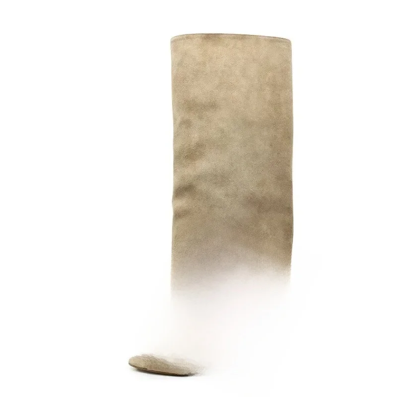 Bottes pour femmes 2026 à talon épais et bouche de poisson, hauteur genou, talon incliné, style défilé de mode, grandes tailles, collection Printemps/Été