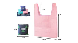 휴대용 접이식장바구니 네이비/시장가방 에코백