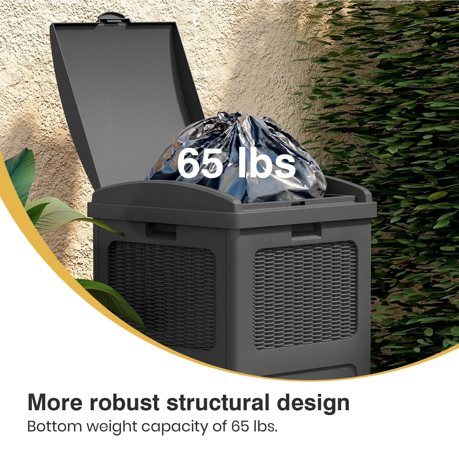 36 Gallonen Versteck kann Außen müll mit Riegel für Hinterhof, Deck oder Terrasse Harz