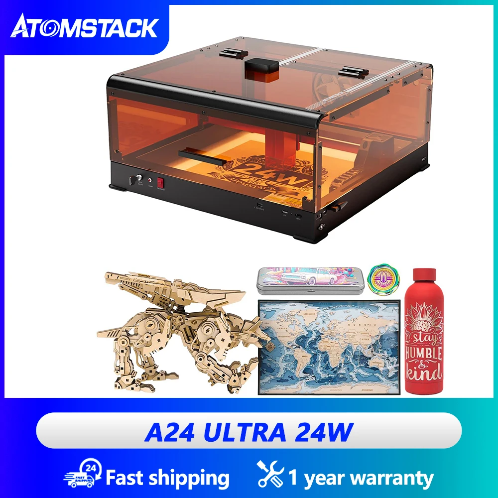 Atomstack A24 X24 Ultra 120W Laser Cutting Machine All-in-one High Performance Marble Metal Glass Wood Engraving CNC Machine