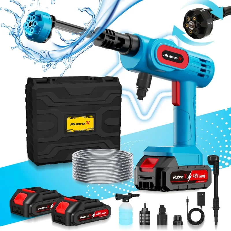 rubrox-300w-ポータブル充電式高圧洗浄機（車や庭用）–-プレミアムライン
