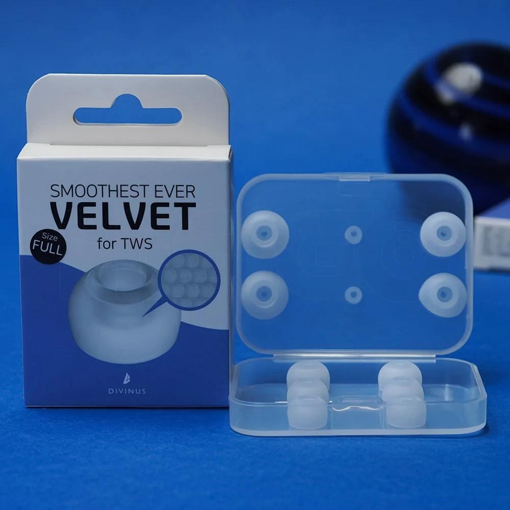 Divinus Velvet Eartips For TWS Wireless Earphone, Comfortness Low Pressure Wider loop Earbuds Ear tips For 3mm-5mm Nozzle