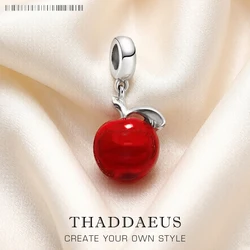 Fashion Red Apple Pendant Dangle Charm For Women Girl 925 Sterling Silver Gift