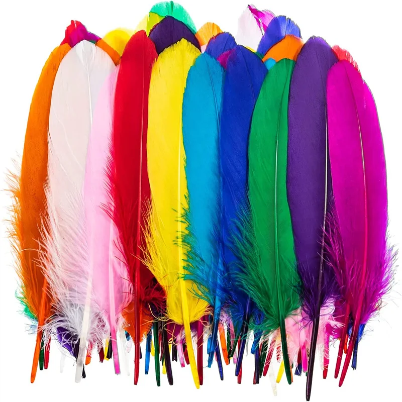 Piume d\'oca naturali Plumes 15-20cm pennacchio di piume di cigno colorato per la decorazione domestica decorazione di gioielli per feste fai da te