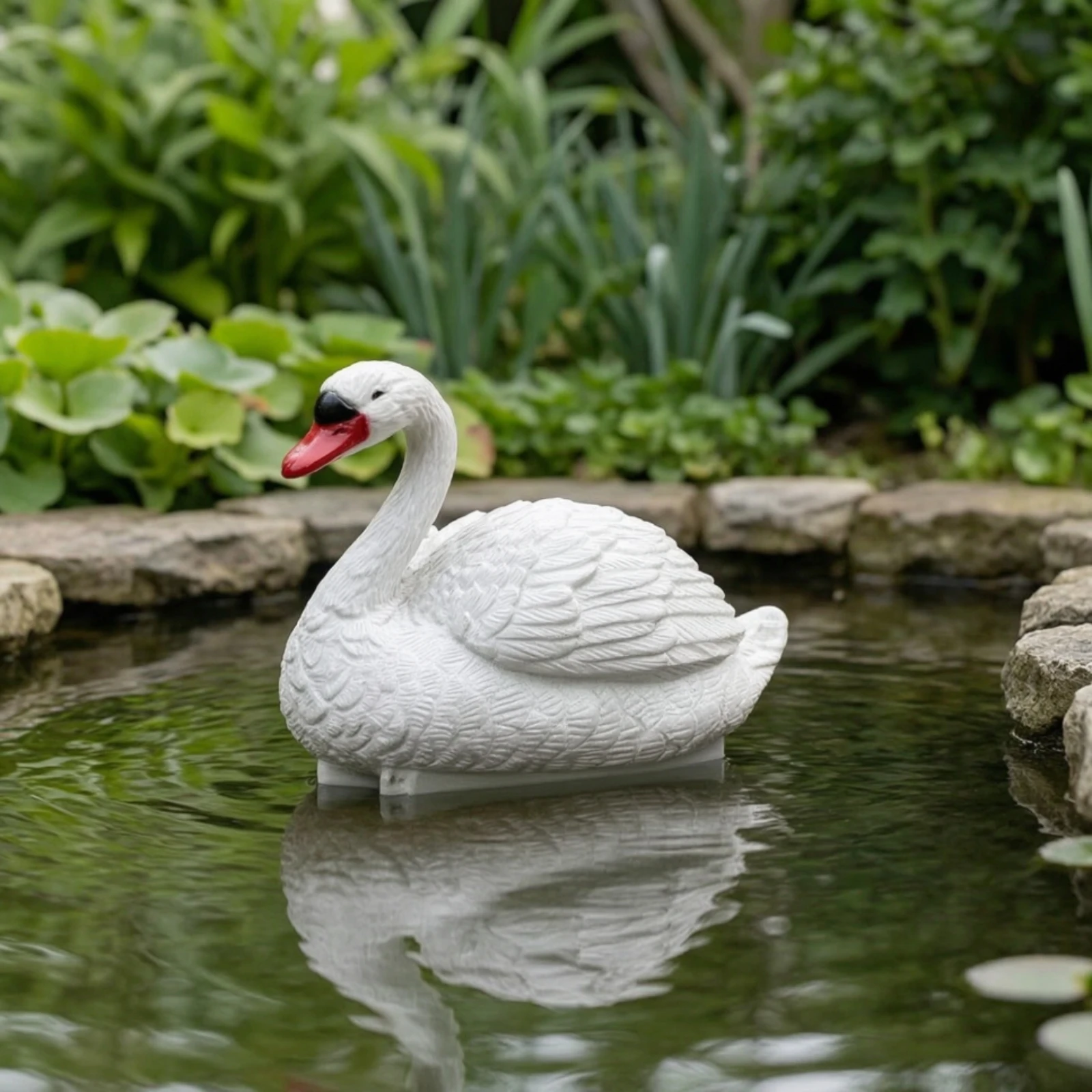 White Swan Ornament Swan Figurine Buoyant Animal Statue Garden Decor Lawn Ornaments for Pond Water Garden Pool