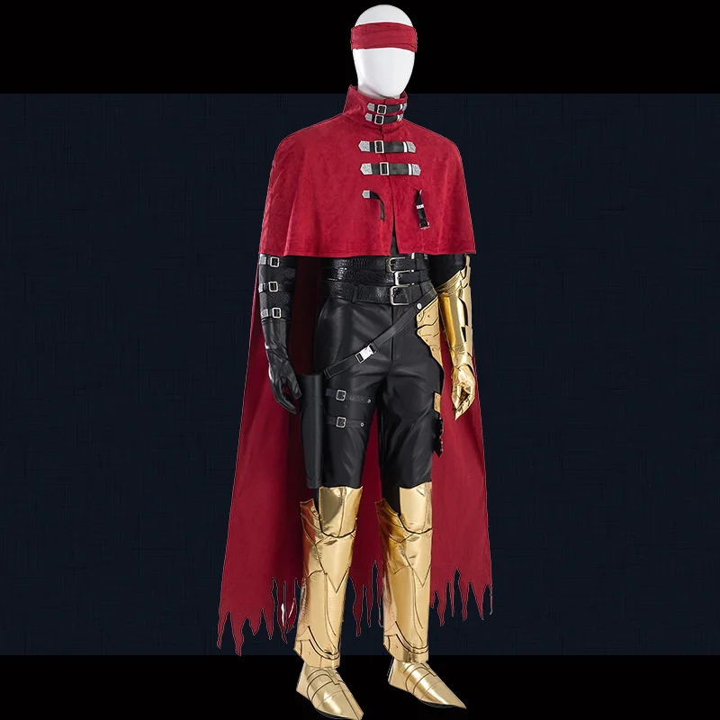 Vincent Valentine Cosplay Costume FF7 Red Cape Battle Suit Male Game Role Play Outfit