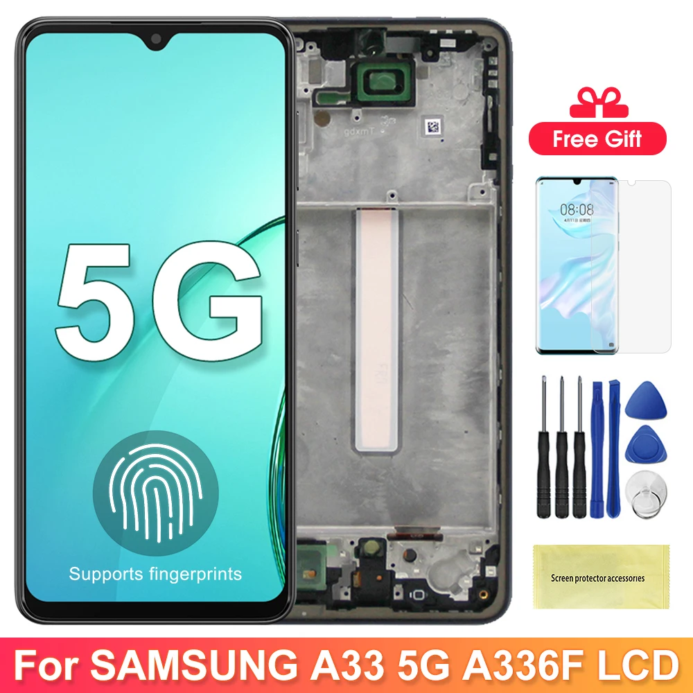 サムスンギャラクシー用amoledlcdタッチスクリーンフレーム付きデジタルタッチスクリーンa335ga336a336ba336e