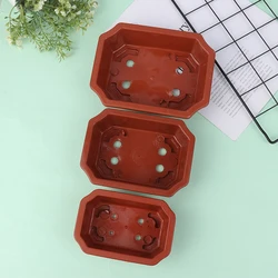 1pc Bonsai Pots Vintage Plastic Bonsai Plants Growing Pot Rectangular Classical Bonsai Pot Cactus Pot Flower Pot Gardening Pot