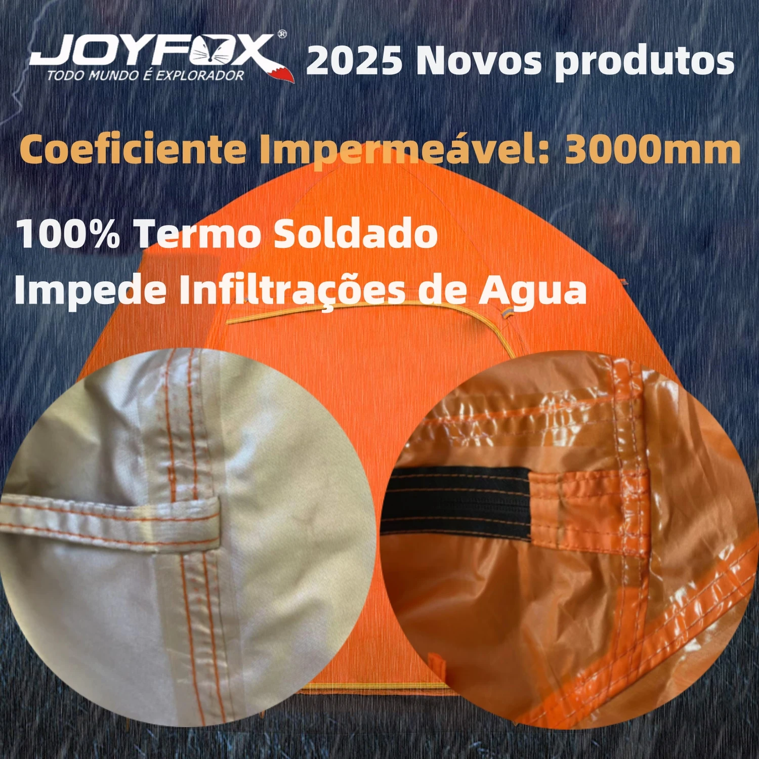 خيمة Joyfox للتخييم Iglu Automatica 3-4 أشخاص Impermeavel 3000 مللي متر يطير المطر للعائلة والمشي لمسافات طويلة وصيد الأسماك على الشاطئ