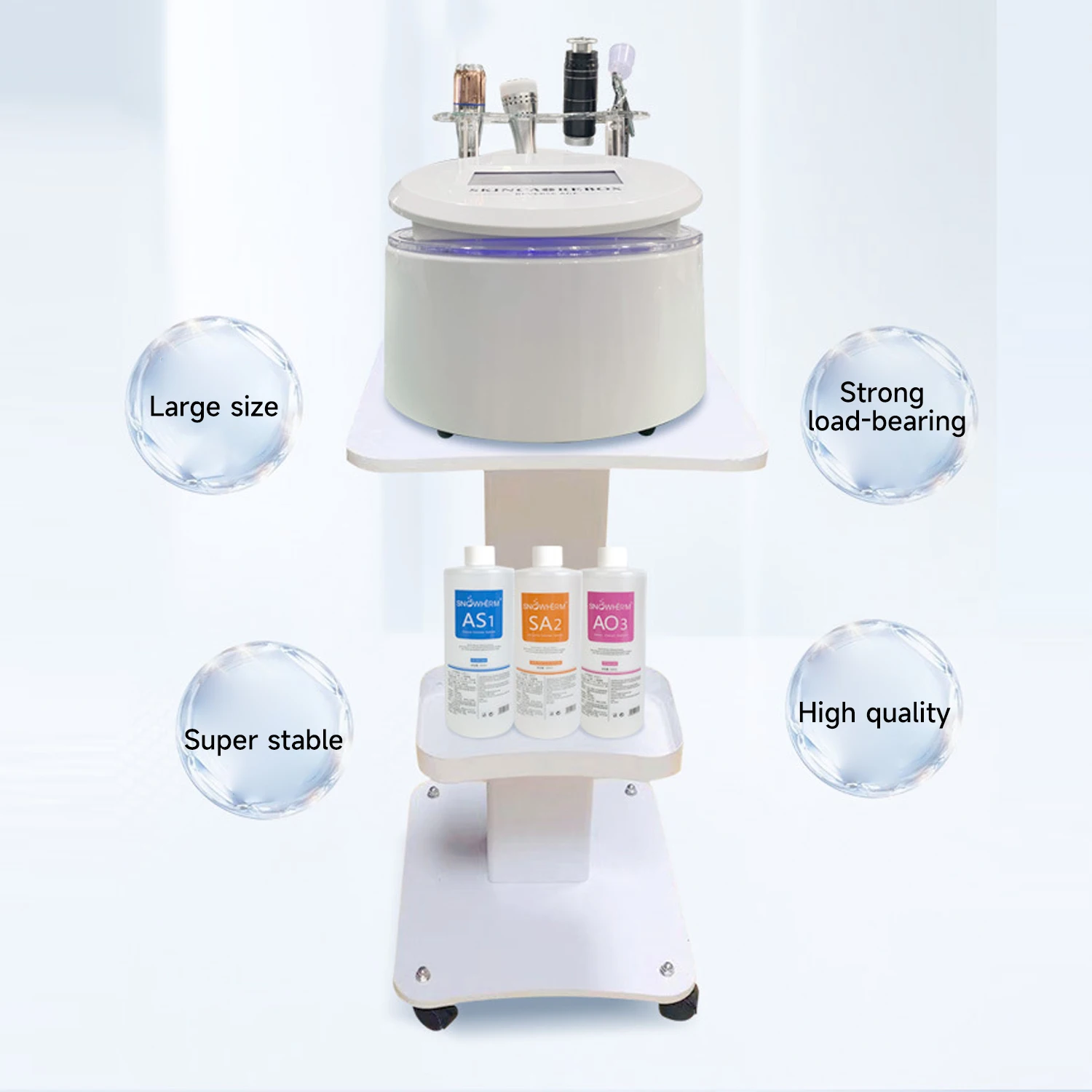 Carrello per Strumenti Estetici, Carrello per Bellezza con Vassoio Grande Capacità, Rotazione a 360° °   Ruote Silenziose con Capacità di Carico 40kg per Saloni, Barbieri e Uso Domestico