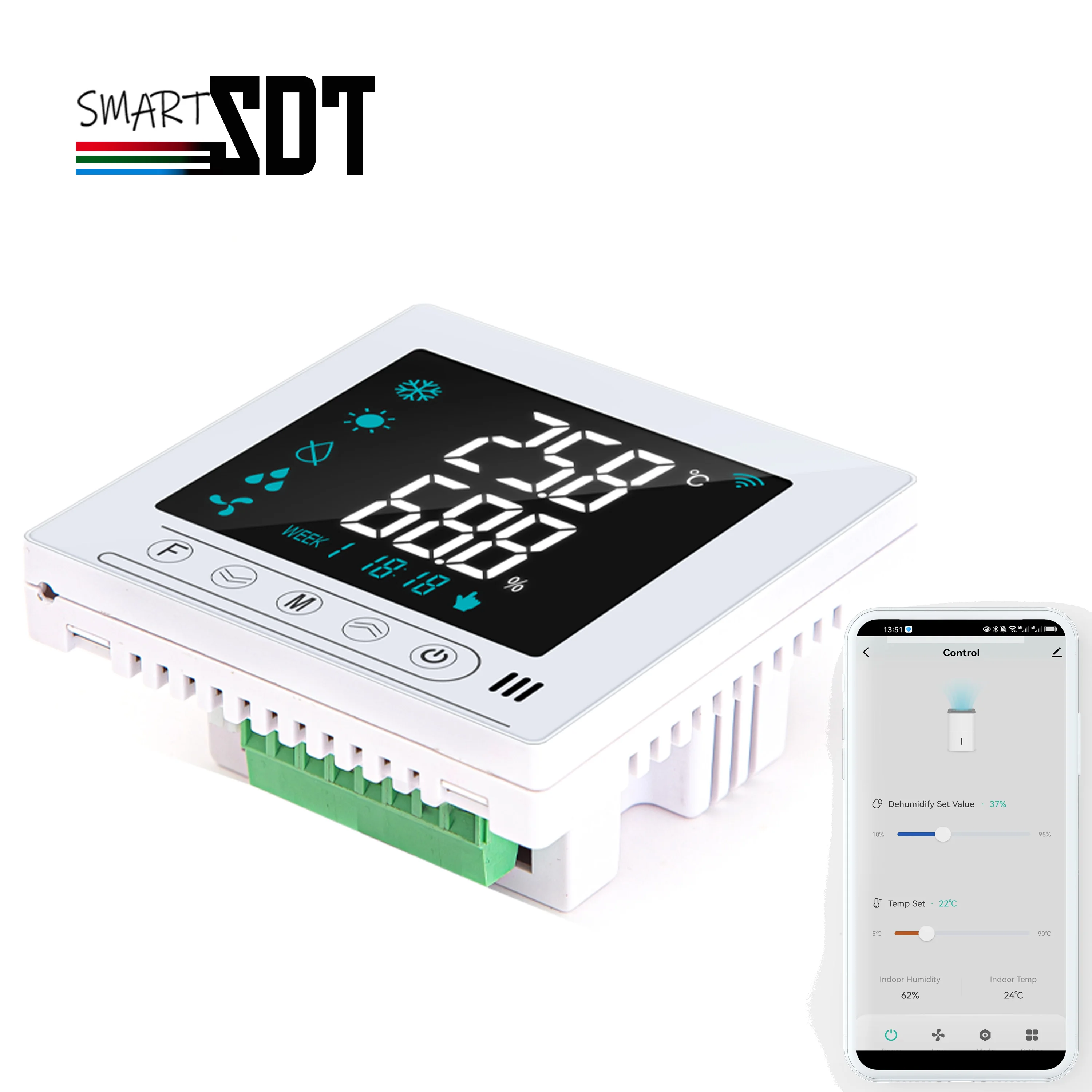 Imagem -03 - Controlador Inteligente de Temperatura e Umidade Válvula de Ajuste Automático Umidificação Equipamento de Desumidificação Rs485