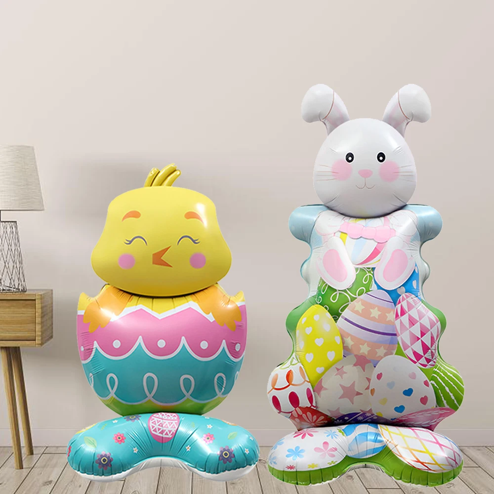 

Standing Easter balloon Bunny Balloon large Easter Egg Chick Rabbit Balloon Happy Easter Party decoration kids easter Favors toy
