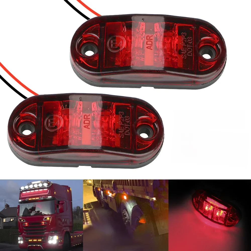 Feux de dégagement de Position de camion remorque 12V 24V, feu de position latéral LED, feu arrière, clignotant, frein, avertissement de stationnement, accessoires de voiture