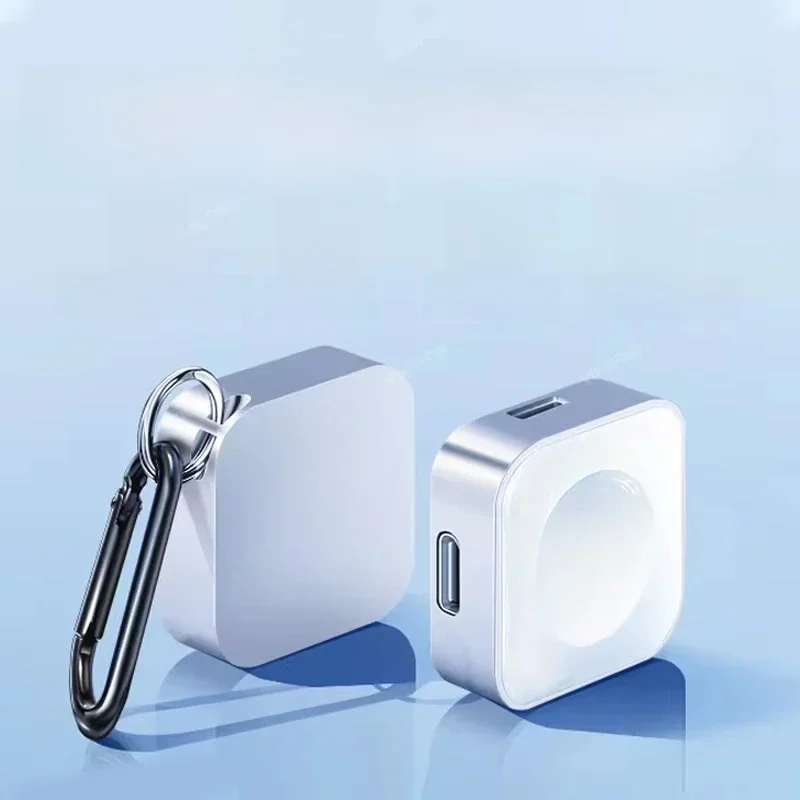 Tragbares kabelloses Uhren ladegerät Typ c 8-polig zwei Schnitts tellen für Apple Watch S9 8 7 6 5 4 3 2 1 se Ultra Series Schnell ladegerät