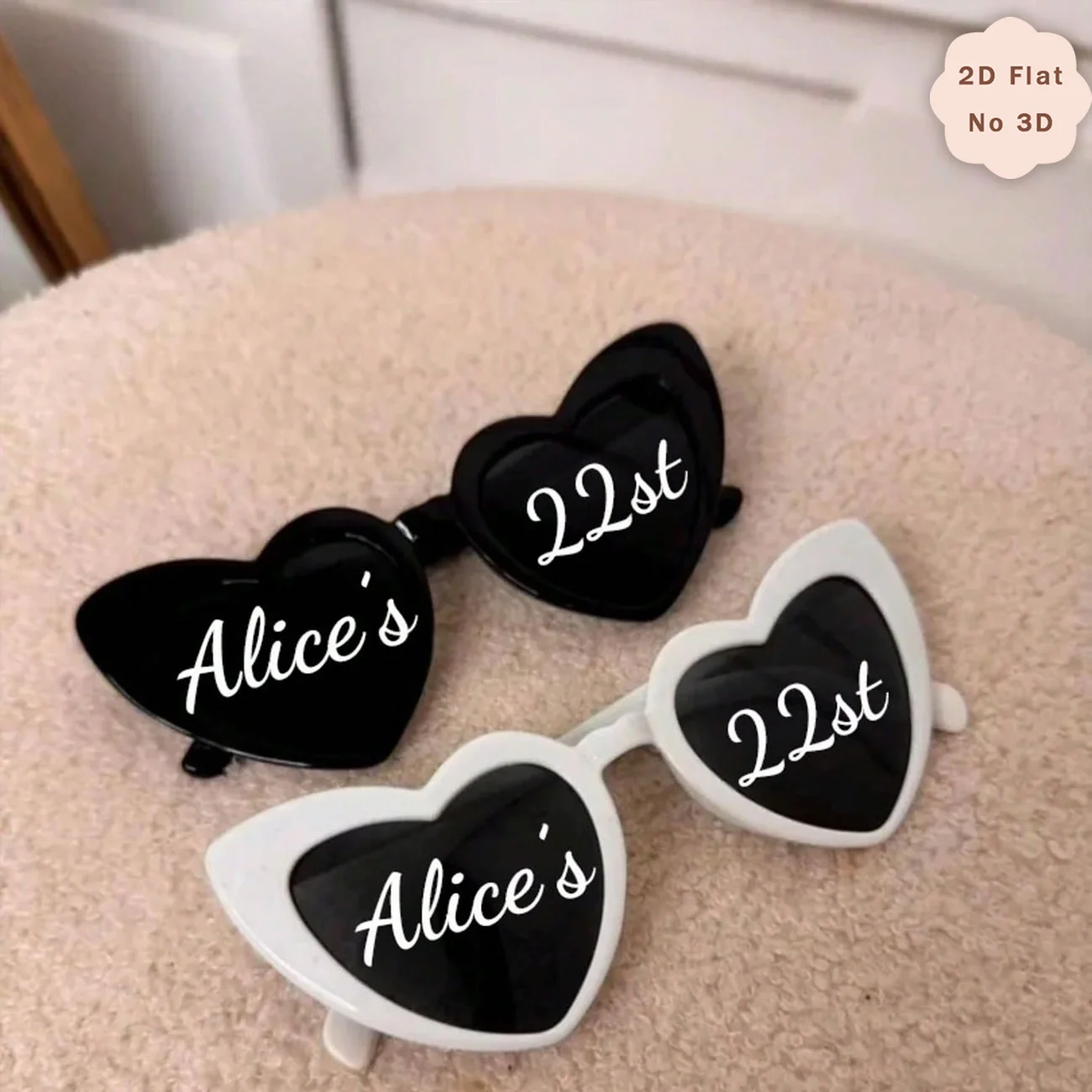 Personalized Sunglasses Stickers, Custom Name and Number Decals for Glasses, Birthday Party Eyewear Decoration, Custom Party Fav view 3
