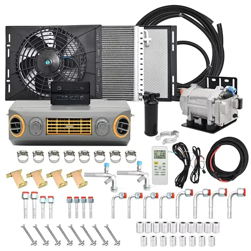 Universele Elektrische Compressor Auto A/C 12 V/24 V Truck Airconditioning Systemen Airconditioner Unit Voor Camper bestelwagen - afbeelding 2