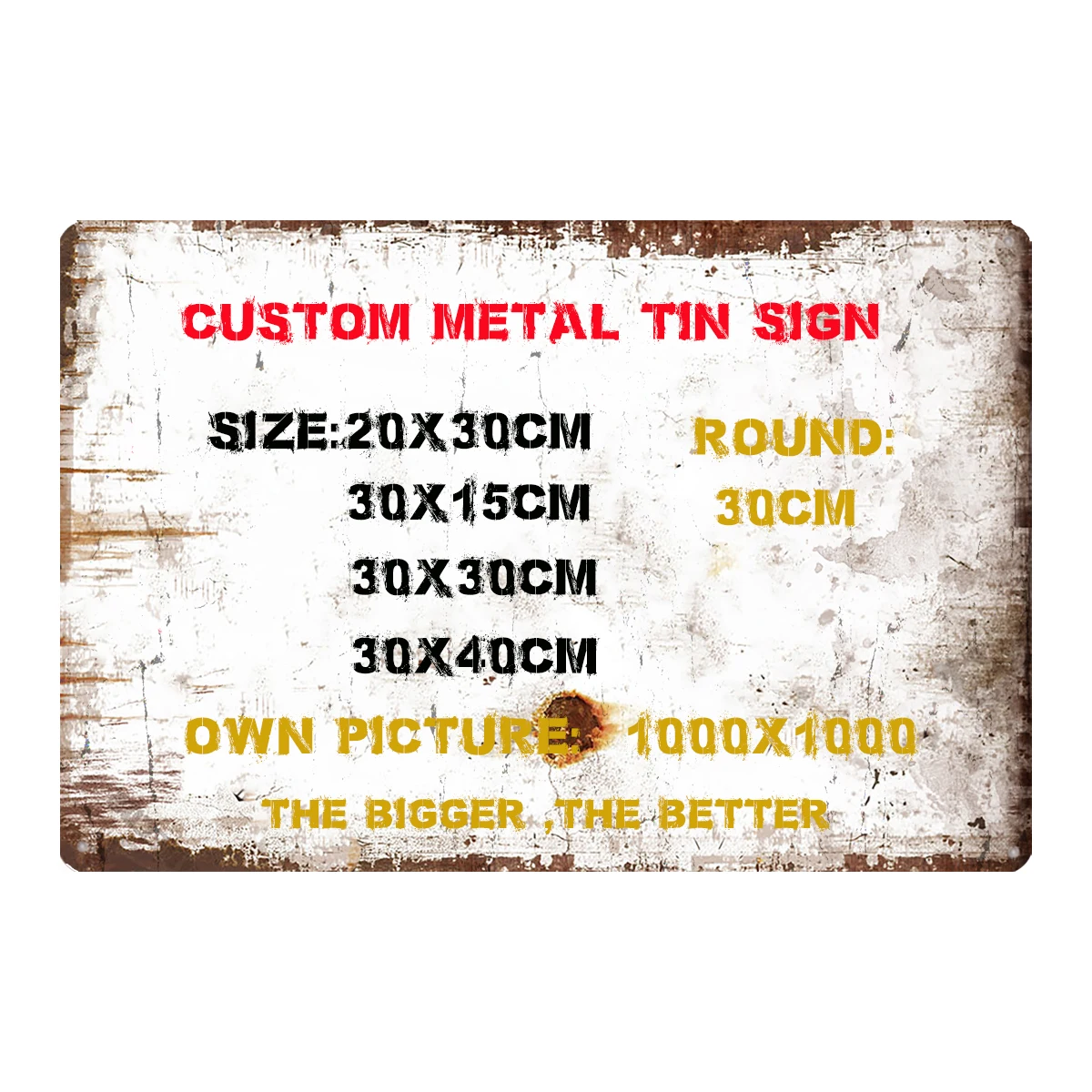 

【YZFQ】Custom Metal Tin Signs Custom Text Vintage Poster Home Art Retro Bar Restaurant Garage Man Cave Room Decor HF-00