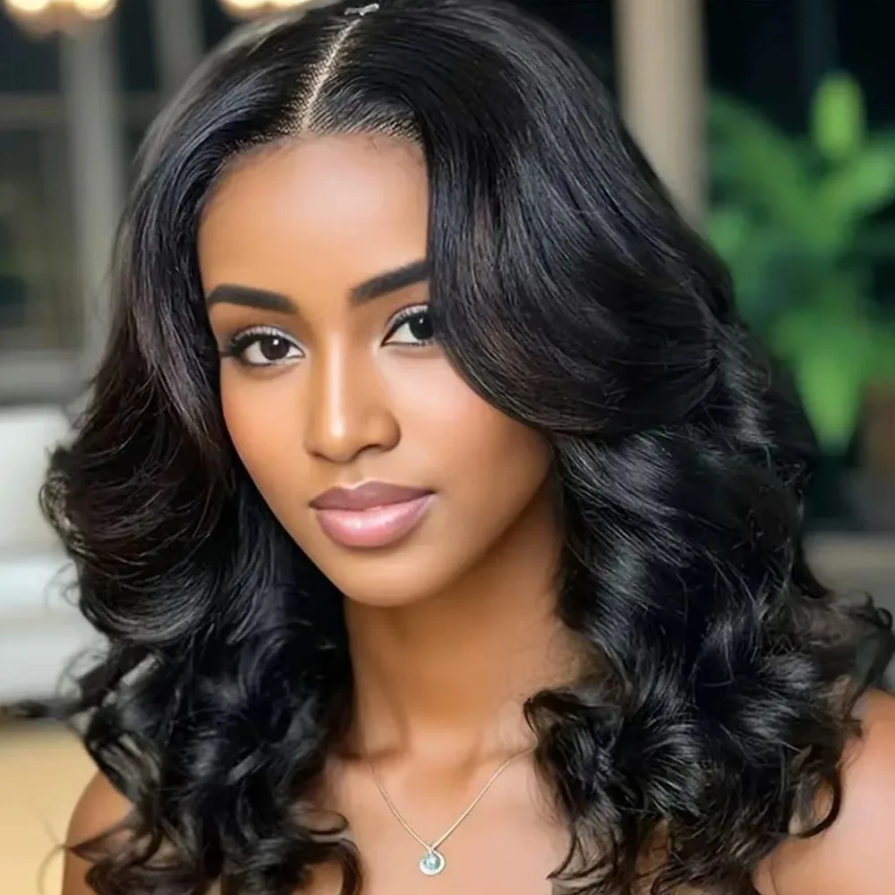 220% Density Body Wave Wear And Go Glueless Human Hair Wigs Bob Wigs For Women Ready To Wear Pre Cut 13x4 Front Wig No Lace image 2