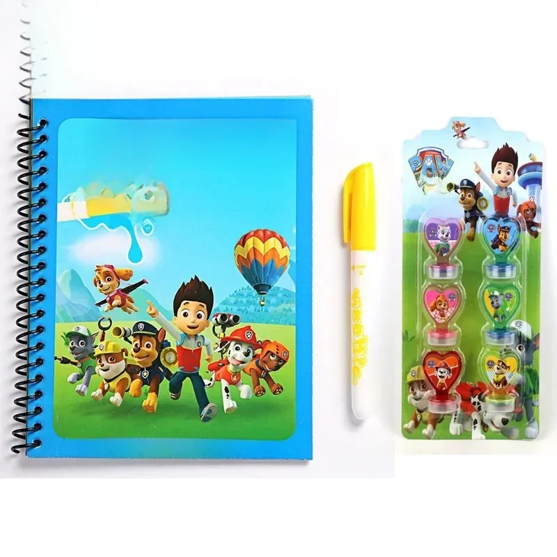 Livre magique Paw Patrol Original pour enfants, Graffiti créatif, peinture à l'eau, Puzzle, jouets, modèle de chien, sceau, dessin animé imprimé, cadeaux