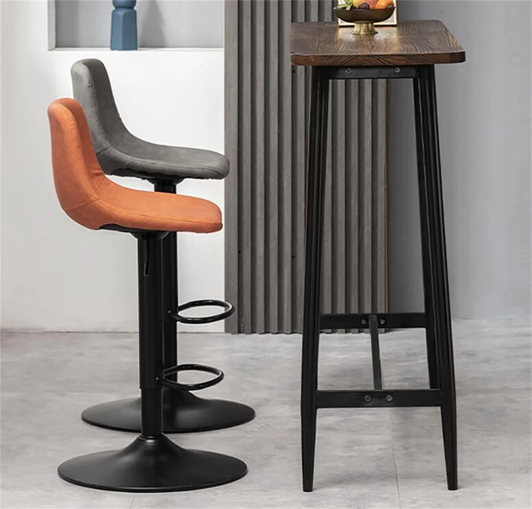Silla giratoria de Bar alta ajustable, TABURETE asiento nórdico moderno, elevador de escritorio frontal con taburete alto, respaldo de moda, silla