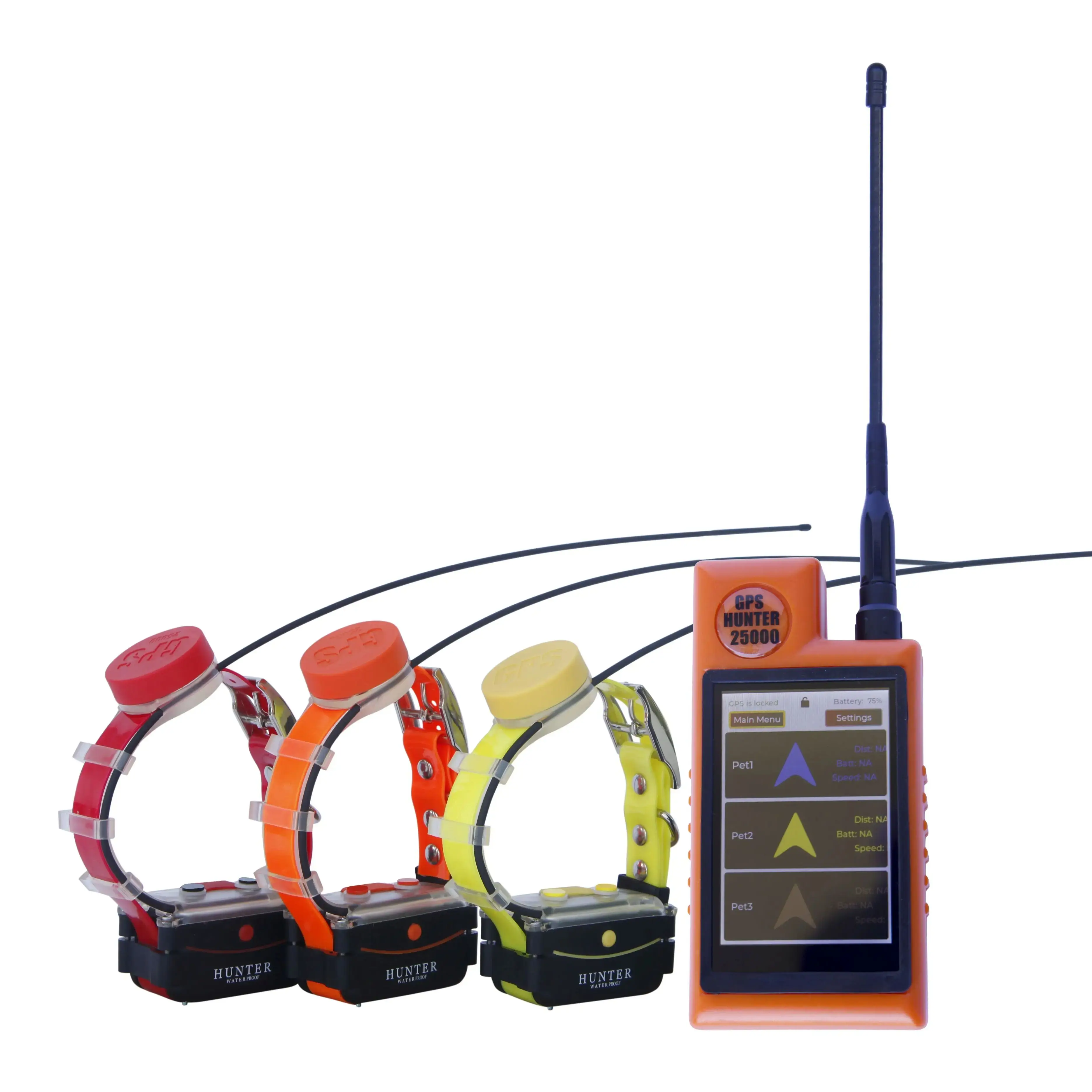 

ВОДОНЕПРОНИЦАЕМЫЙ GPS 25003 PRO КОМПАС GPS СОБАК НА 3 СОБАКИ С 3,5-дюймовым ЖК-дисплеем с пультом дистанционного управления