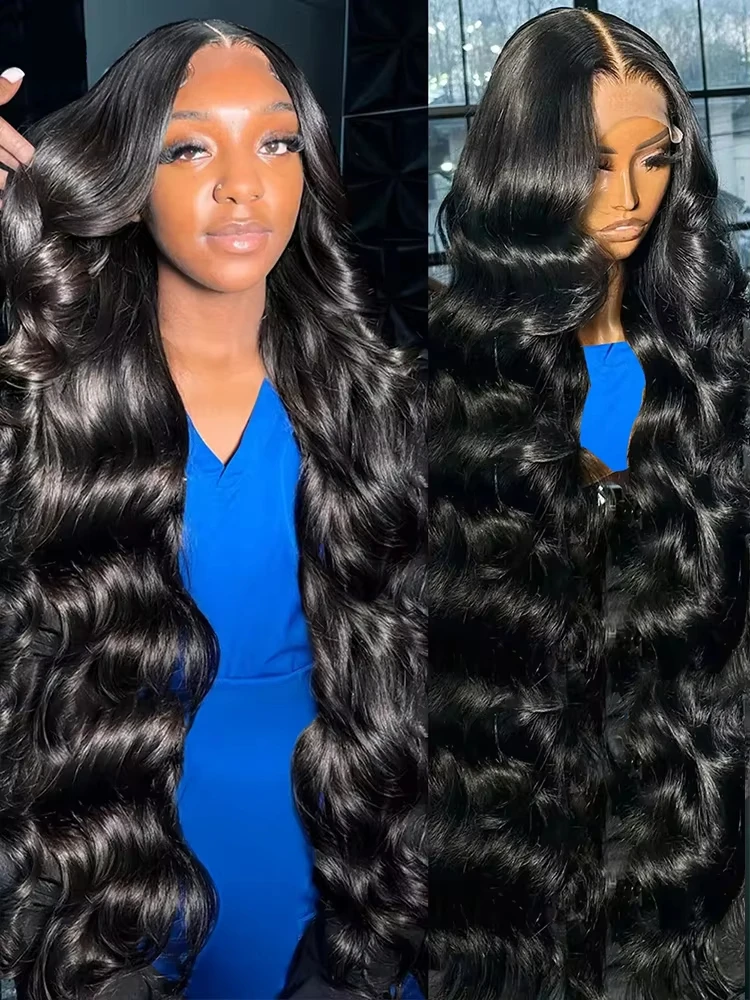 Mossily 250 Density 40 Inch Body Wave 13x4 13x6 HD Lace Front Human Hair Wigs Pre Plucked Water Wave Lace Frontal Wig For Women