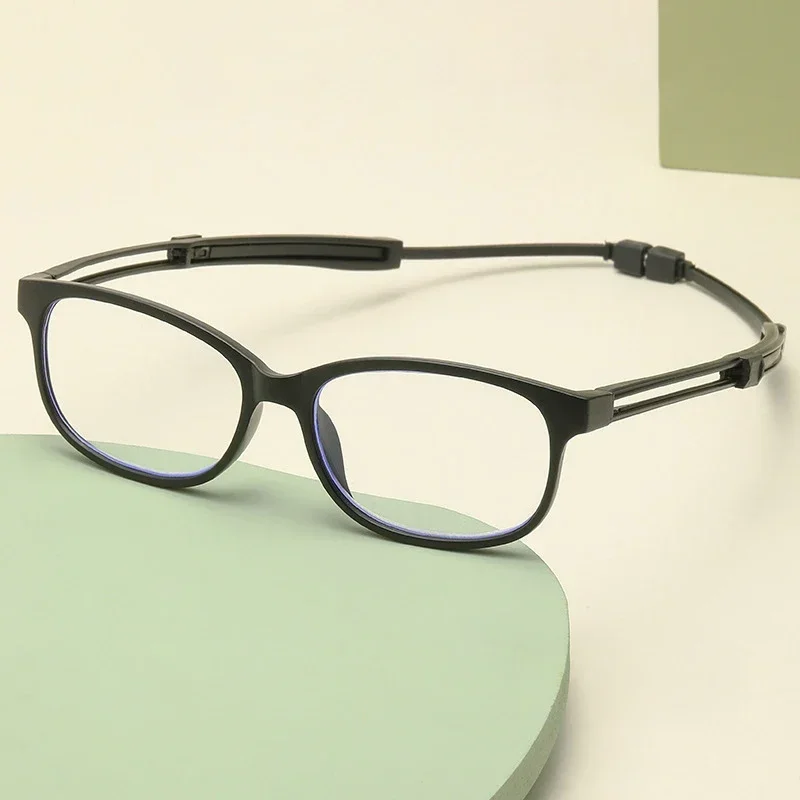 Lunettes de presbytie portables Anti-lumière bleue, aspiration magnétique suspendue au cou, lunettes de lecture rétractables