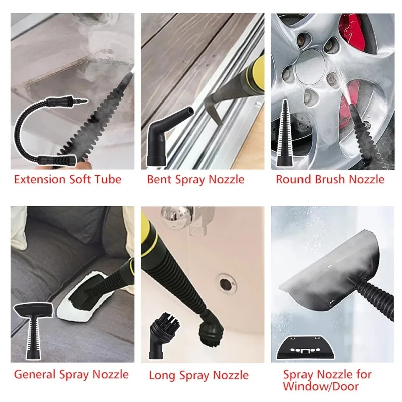 Nettoyeur à vapeur électrique à haute température 1000W, stérilisation, élimination des acariens, cuiseur vapeur portatif pour éliminer les taches avec 9 accessoires