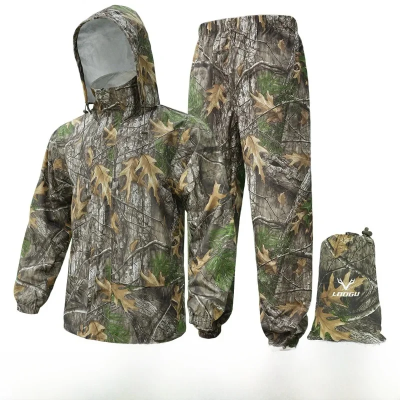 AliExpress NONE Outdoor Hunting Rainstorm-proof Raincoat Suit Camping Cycling Fishing Reflective Split Lightweight Raincoat Rain Pants Split