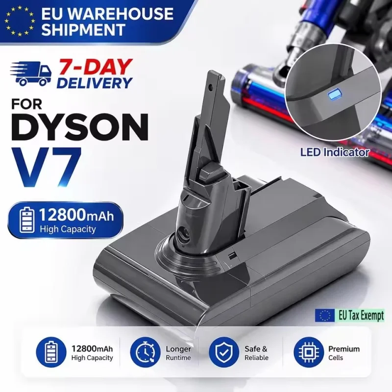 Batteria al litio di ricambio per aspirapolvere senza fili Dyson, serie V7 Animal Trigger Yh5 Fluffy Sv11 Absolute, 21,6 V, per una pulizia completa.
