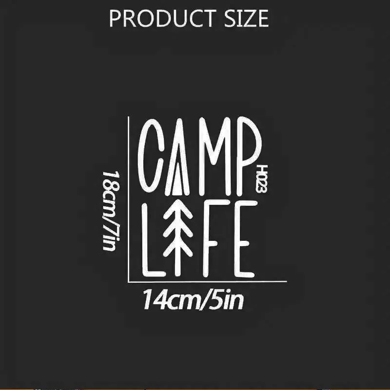 Camp Life Sticker For Travel Camping Enthusiasts Car RV Decorative Stickers, Waterproof  Car Stickers